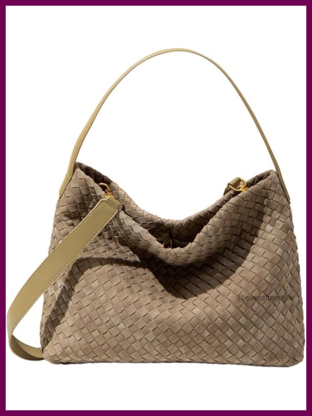 Woven Hobo Bag PU Leather Shoulder Crossbody Satchel Women Handbag
